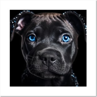 Black Staffy Puppy Posters and Art